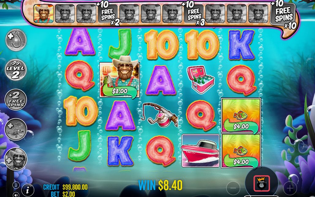 Multiplier level and spins left during Free Spins