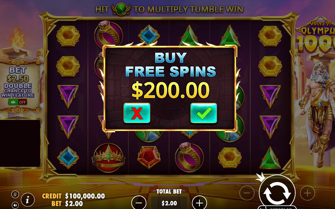 Bonus round with Zeus Scatter on the special reels